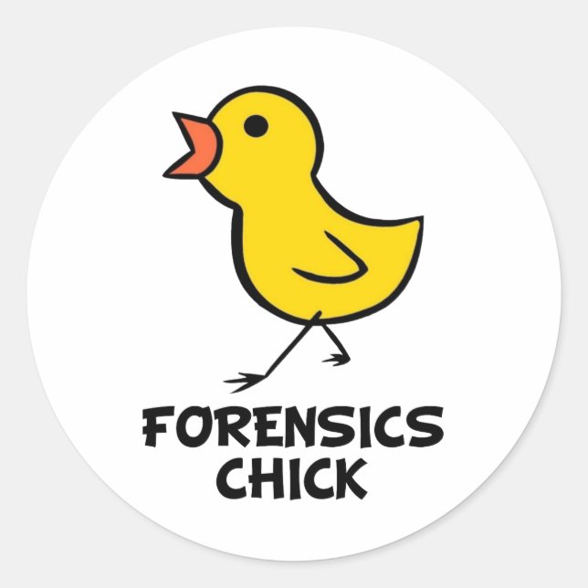 Pegatina Redonda Forensics Chick (Anverso)