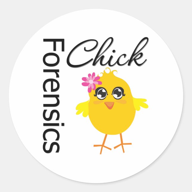 Pegatina Redonda Forensics Chick (Anverso)