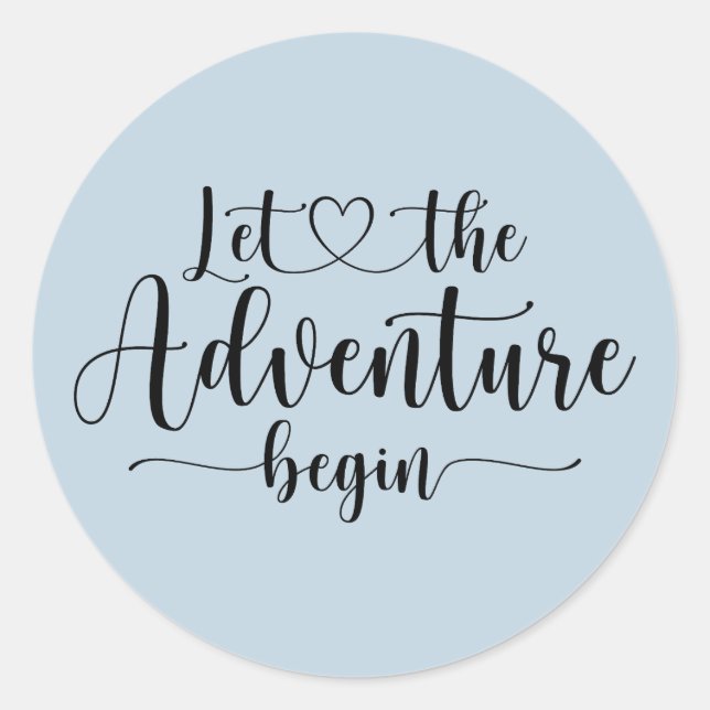 Pegatina Redonda Forest Adventure Mountains Baby Shower Classic (Anverso)