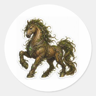 Pegatina Redonda Forest Guardian Horse Sticker