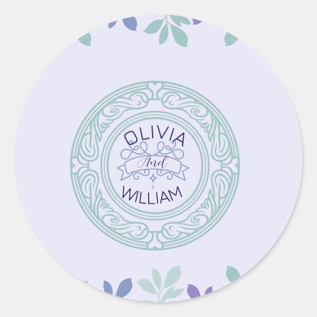 Pegatina Redonda Forever Comienza Aquí: Un Boda (Anverso)