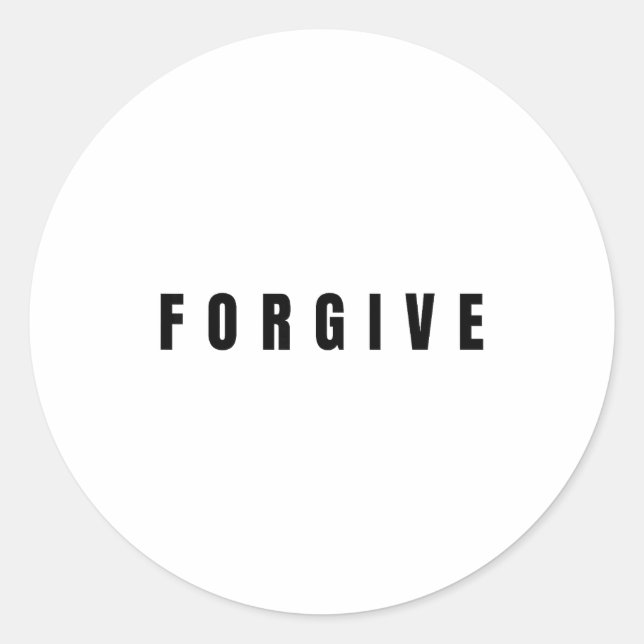 Pegatina Redonda Forgive - Jesus Christ Sritual Quote Christianity  (Anverso)