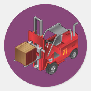 Pegatina Redonda Forklift, Kids Pallet Truck Design
