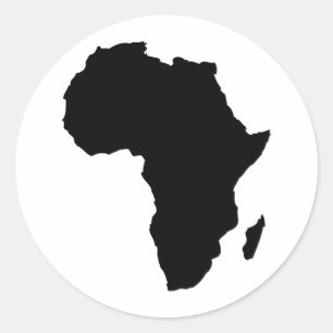 Pegatina Redonda forma de áfrica negra