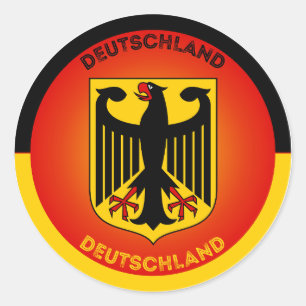 Pegatina Redonda Forma de círculo del escudo de armas de Alemania