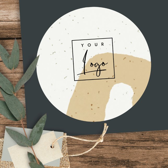 Pegatina Redonda Forma de logo manchado ocre cerámico abstracto (Subido por el creador)