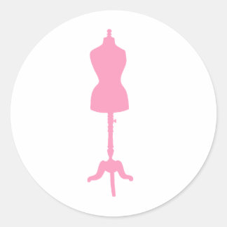 Pegatina Redonda Forma de vestir Silhouette II - Rosa