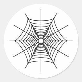 Pegatina Redonda Forma simple de telaraña de Halloween
