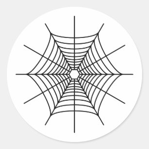 Pegatina Redonda Forma simple de telaraña de Halloween