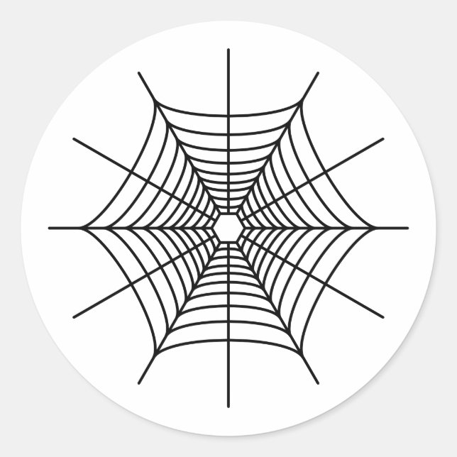 Pegatina Redonda Forma simple de telaraña de Halloween (Anverso)