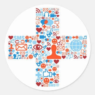 Pegatina Redonda Forma Social Plus