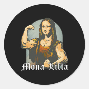 Pegatina Redonda Formación de peso Parodia Fitness Bodybuilding Art