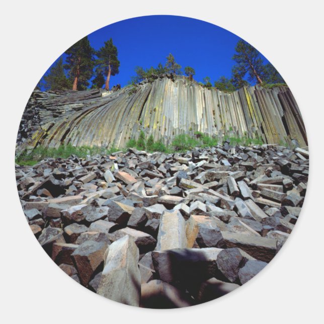 Pegatina Redonda Formaciones basálticas de la pospila de Devils (Anverso)