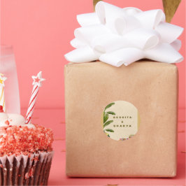 Pegatina Redonda Formal Traditional Wedding Invitation 