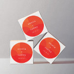 Pegatina Redonda Formas abstractas modernas Naranja Boda personaliz<br><div class="desc">Formas abstractas modernas Naranja Pegatina redondeado clásico de boda personalizada audaz</div>