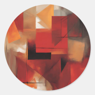Pegatina Redonda Formas abstractas modernas para pintar arte colori