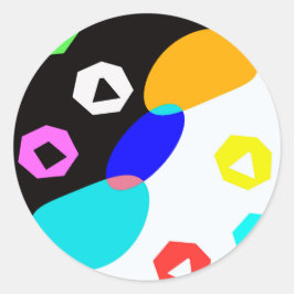 Pegatina Redonda Formas coloreadas