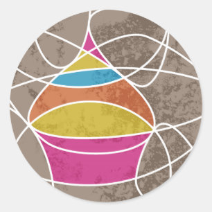 Pegatina Redonda Formas CUPCAKE
