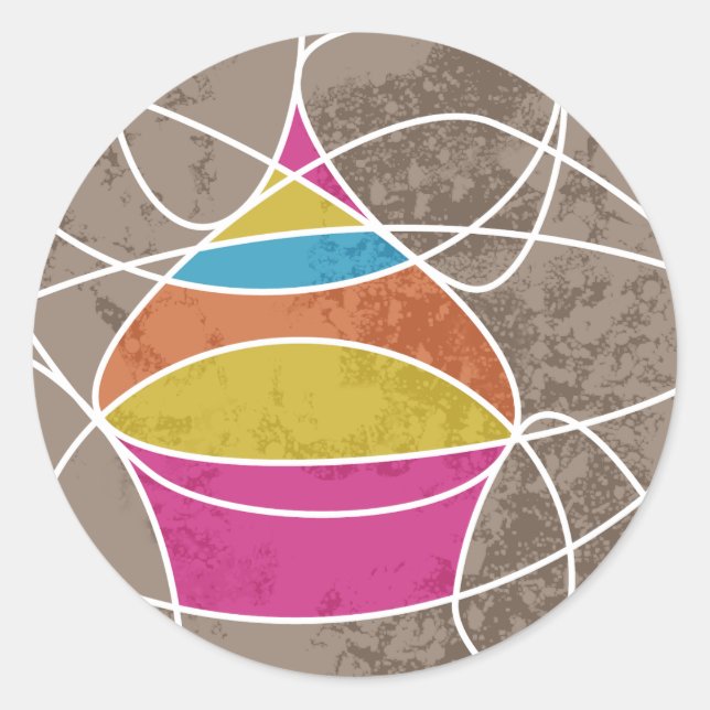 Pegatina Redonda Formas CUPCAKE (Anverso)