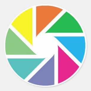 Pegatina Redonda Formas del color