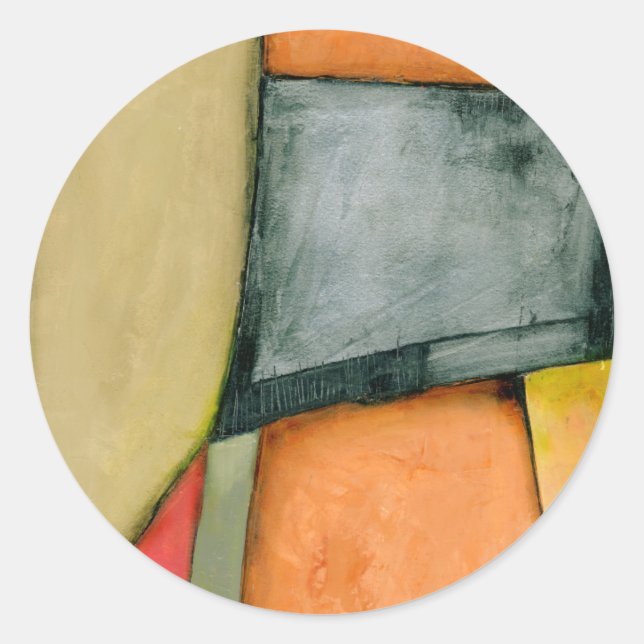 Pegatina Redonda Formas geométricas coloridas contemporáneas (Anverso)