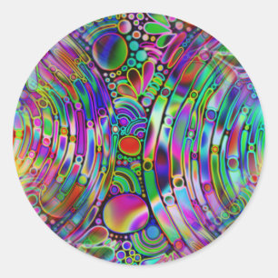Pegatina Redonda Formas muy coloridas abstractas art. 1