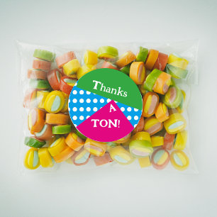 Pegatina Redonda formas y colores atrevidos al estilo de los 80