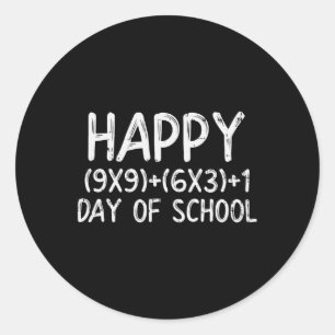 Pegatina Redonda Fórmula Feliz 100 días de clase 100 días de profes