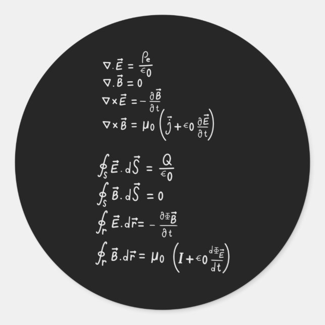 Pegatina Redonda Fórmula física (Anverso)