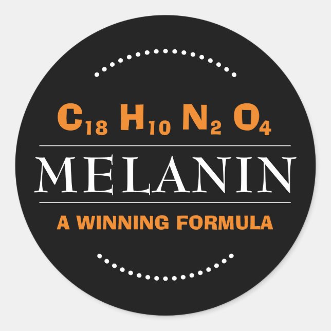 Pegatina Redonda Fórmula ganadora de MELANIN (Anverso)