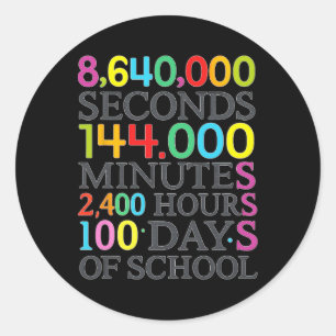 Pegatina Redonda Fórmula Matemática 100 Días De Colegio Profesor De