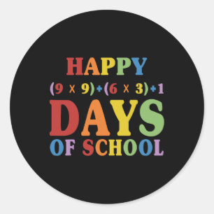 Pegatina Redonda Fórmula Matemática 100 Días De Maestra Divertida E