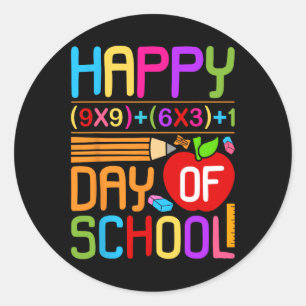 Pegatina Redonda Fórmula Matemática 100 Días De Maestra Divertida E