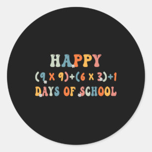 Pegatina Redonda Fórmula Matemática 100 Días De Maestra Divertida E