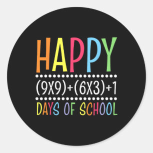 Pegatina Redonda Fórmula Matemática Feliz 100 Días De Matemáticas G