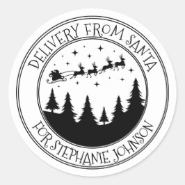 Pegatina Redonda Formulario de entrega regalo de Santa Navidades