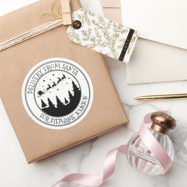 Pegatina Redonda Formulario de entrega regalo de Santa Navidades (Regalar)