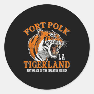 Pegatina Redonda Fort polk tigerland veterano de la guerra de Vietn