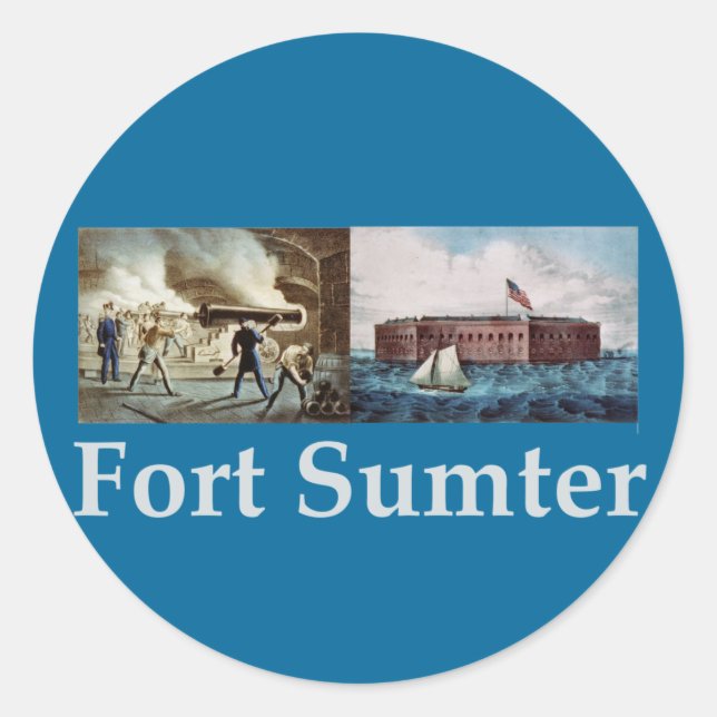 Pegatina Redonda Fort Sumter (Anverso)