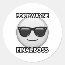 Pegatina Redonda Fort Wayne Final Boss Sticker