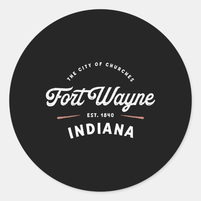 Pegatina Redonda Fort Wayne Indiana 1840 Estados Unidos (Anverso)