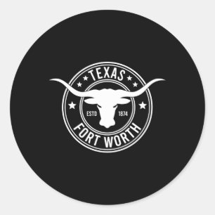 Pegatina Redonda Fort Worth