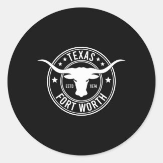 Pegatina Redonda Fort Worth