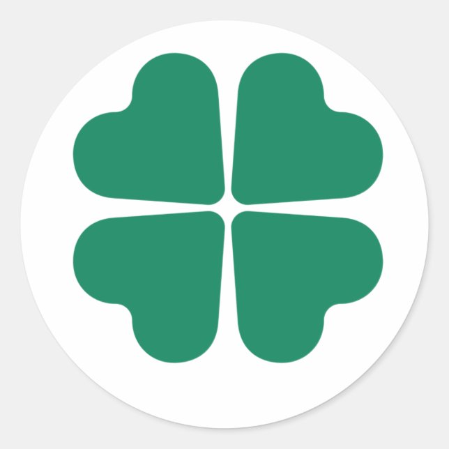 Pegatina Redonda Fortuna Eterna: Diseño de cuatro hojas (Anverso)