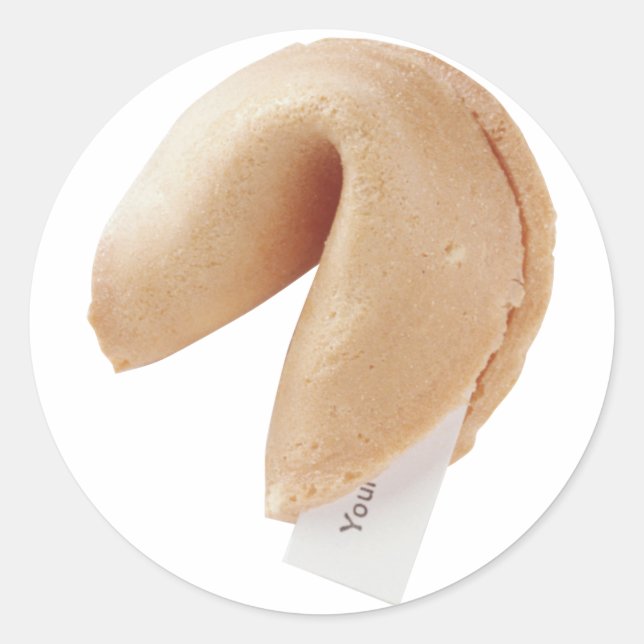 Pegatina Redonda Fortune Cookie (Anverso)