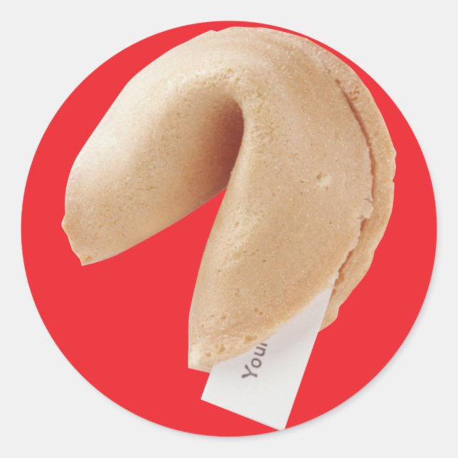 Pegatina Redonda Fortune Cookie (Anverso)