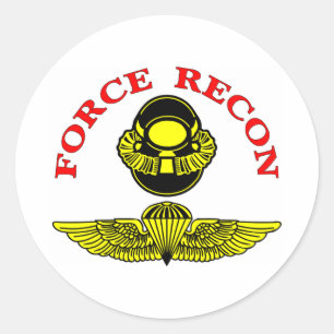 Pegatina Redonda Forzar salto de buceo Recon