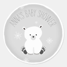 Fosa de nieve del oso polar Baby Shower gris neutr