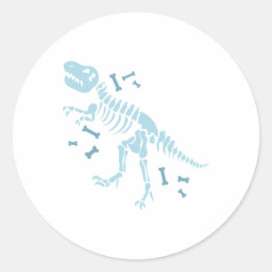 Pegatina Redonda Fósiles de Dinosaurio