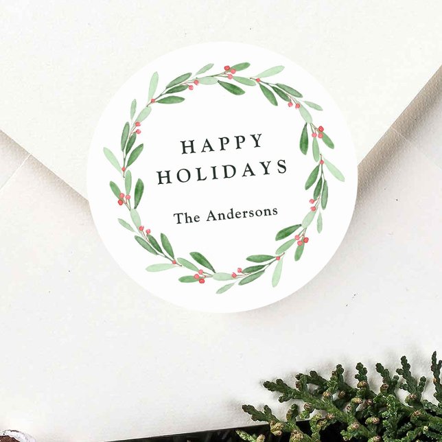 Pegatina Redonda Foto de feriado de Navidades de Holly Berry (Subido por el creador)